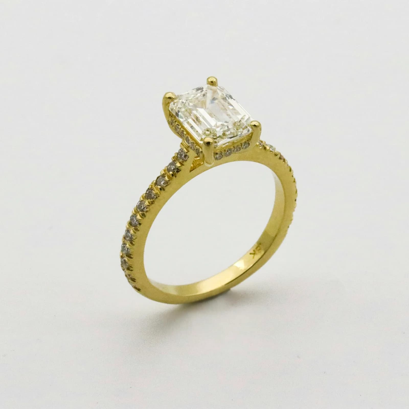 Floral Polki Diamond Ring - Gold ring on white surface