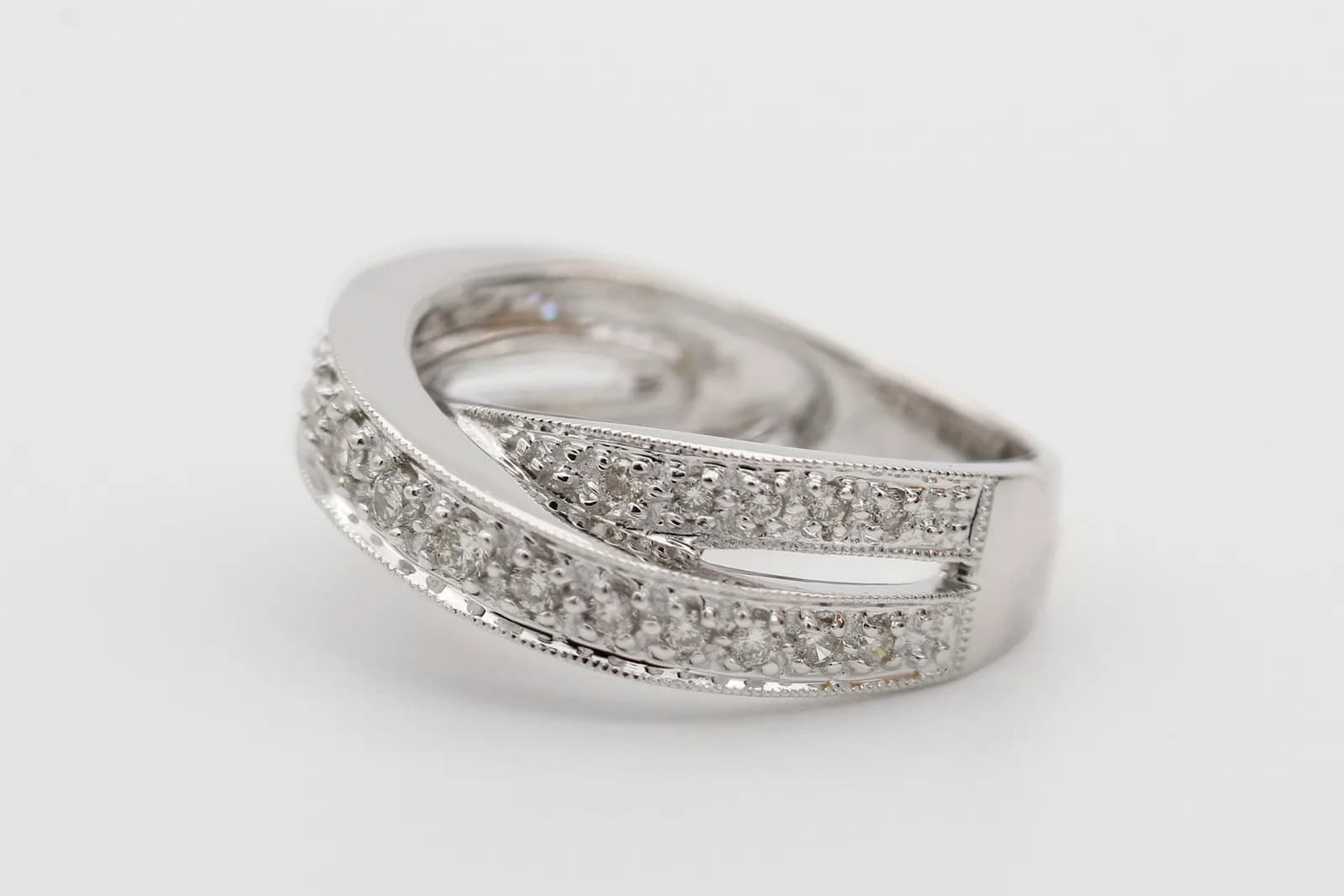 Floral Polki Diamond Ring - Diamond ring on white surface